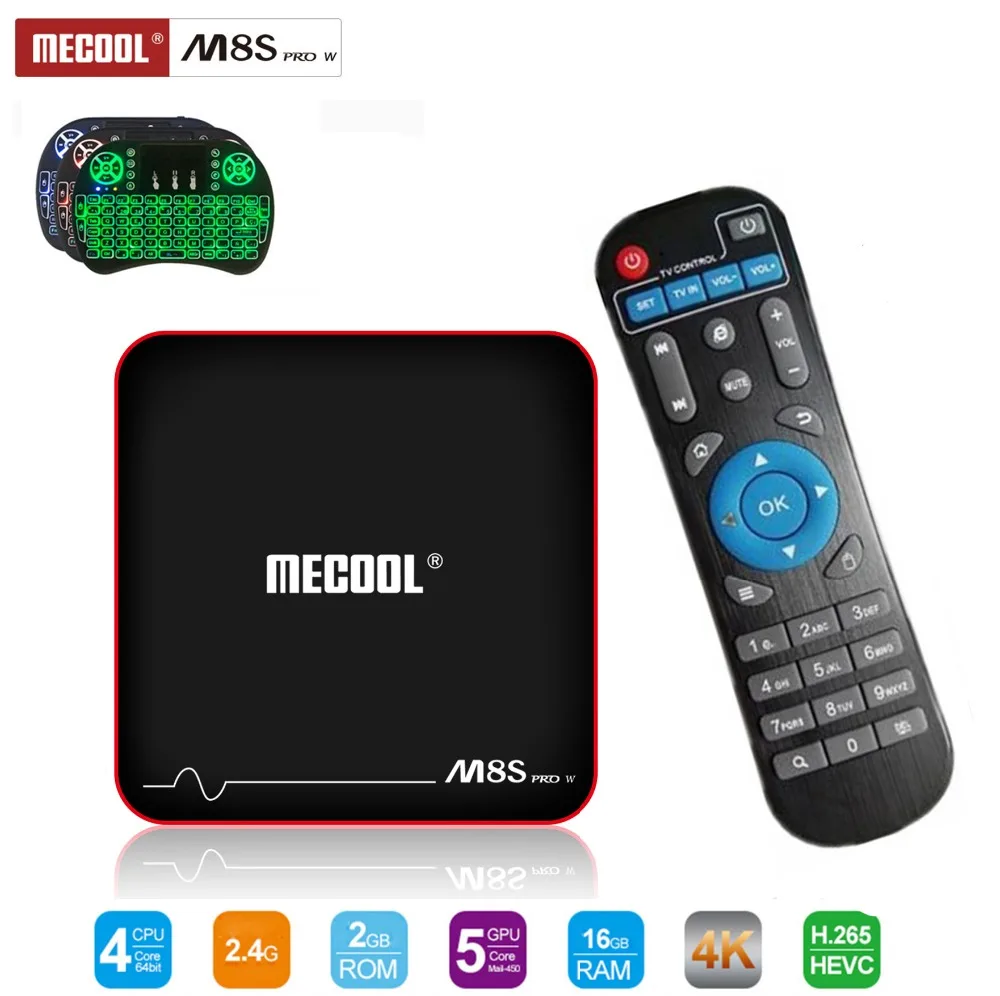 

MECOOL M8S PRO W Android 7.1 Smart TV Box 2G RAM 16G ROM Amlogic S905W Support 2.4GHz WiFi 4K H.265 HD Media player