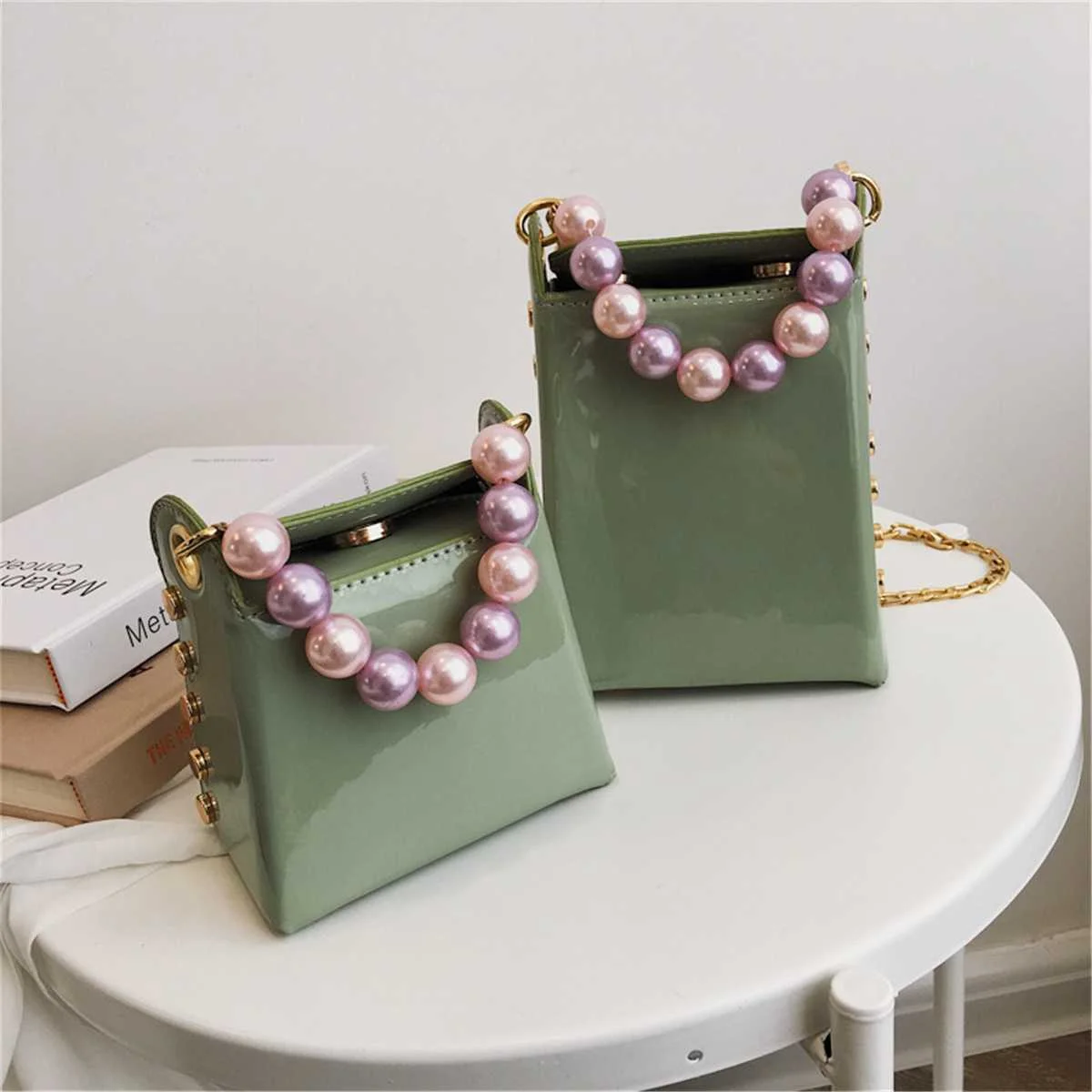 

2019 Fashion PU Leather Women's Chain Bags For Women Travel Handbag Luxury Green Black Shoulder Messenger Bag Ladies Cross Body