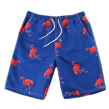 Летний, мужские пляжные шорты с принтами животных, фламинго, Шорты для плавания, водные виды спорта, купальник для серфинга, для купания