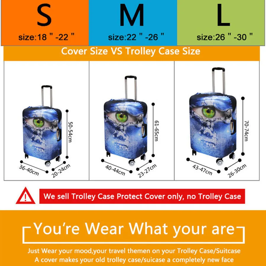 FORUDESIGNS Cartoon Unicorn Travel on Road Luggage Protective Dust Cover Tag Elastic 18-28inch Waterproof Trolley Suitcase Cover