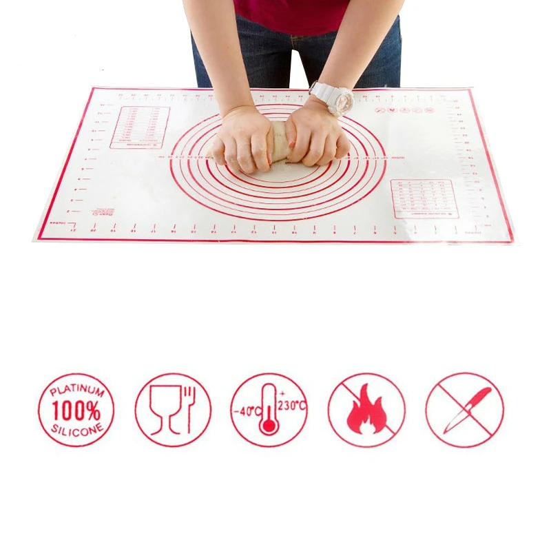 

2 PCS/set Silicone Baking Mats with Measurement Pizza Dough Maker Pastry Kitchen Gadgets Cooking Utensils Bakeware Kneading