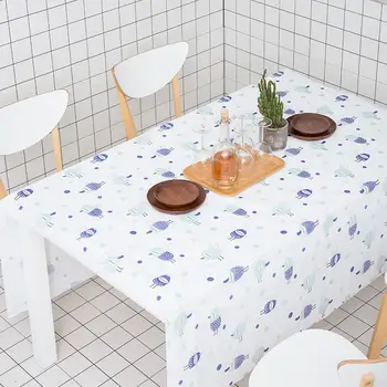 

Waterproof PEVA Tablecloth Fresh Nordic Oilproof Thick Tablecloth Rectangular Wedding Dining Table Cover Tea Coffee Table Cloth