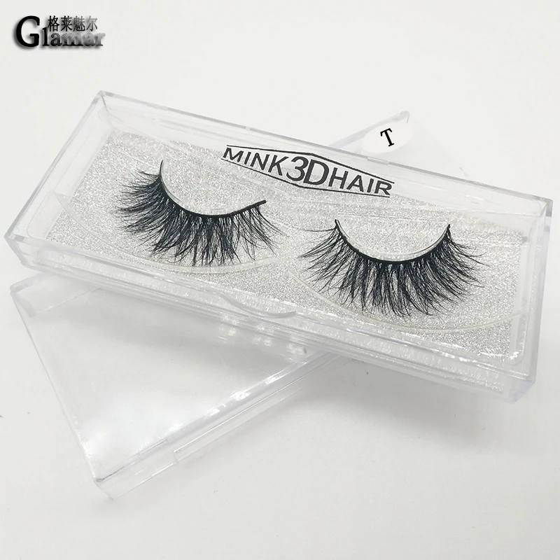 GLAMAR 1 пара высокое качество 3D 100% норковые ресницы натуральные длинные ручная