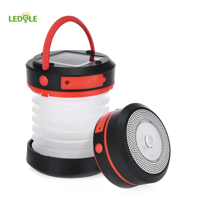 Baratos Recargable 1W LED Luz de Camping Solar lámpara LED para exterior linterna portátil Mini Power Tent luz lámpara de emergencia USB