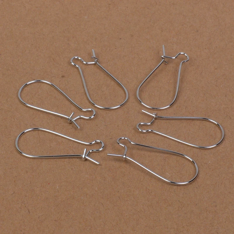 

100pcs 38x16mm 24x11mm 316L Stainless Steel DIY Earring Hook Clasps Hypoallergenic Kidney Ear Wire for DIY Jewelry Findings