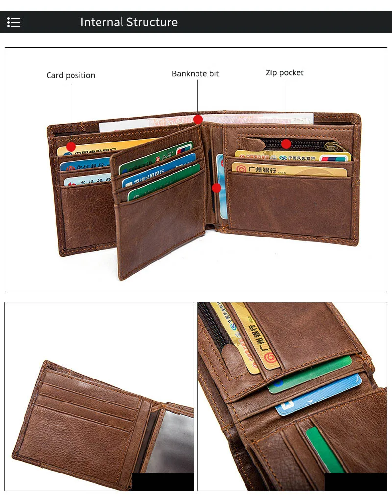 Short leather money clip