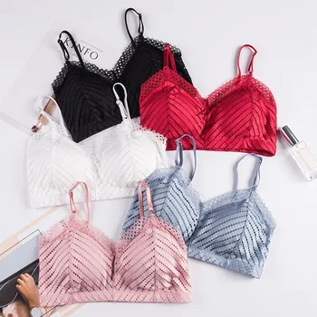 

Sexy Bra Women Lace Padded Bralette Sexy Lingerie Underwear Breathable Wireless Padded Seamless Bra