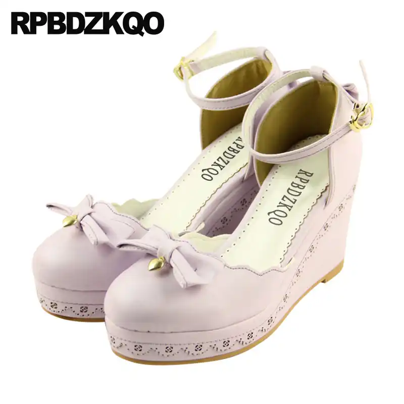 lavender wedge shoes