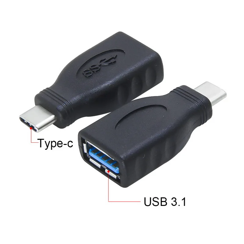 Urijk 1 шт. Usb 3 type-c штекер к 0 Женский адаптер Разъемы черный для компьютера внешний USB