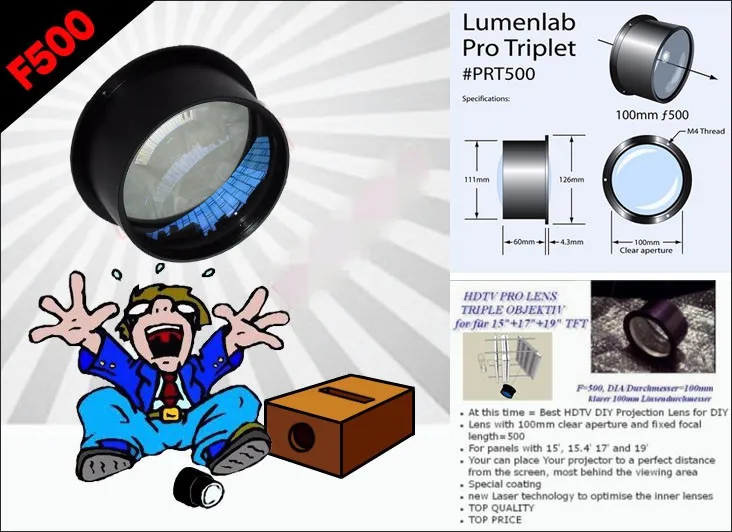 Diy Projector Super Lens Projector Kit F500mm Triplet Lens Glass For Projection Lcd 12 17 Inch One Piece Free Shipping Diy Projector Projection Lens Glass Forglass Glass Aliexpress