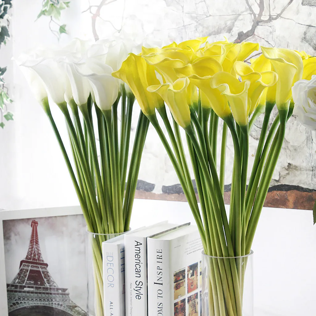 

1PC Artificial Calla Fake PU Lily Aquatic Plants Bridal Bouquets Wedding Home Decoration Gift Artificial Plants #25