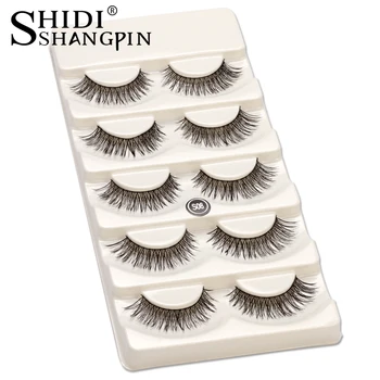 

5 pairs Handmade Natural False Eyelashes Makeup Eye lashes Beauty Tools Make Up Fake Lashes Eyelash Extension S8