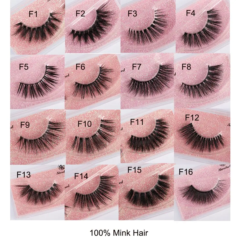 

1Pair False Eyelashes Natural Makeup 3D Mink Lashes Extension Make Up Real Siberian Mink Strip Eyelashes 18 Style False Eyelash