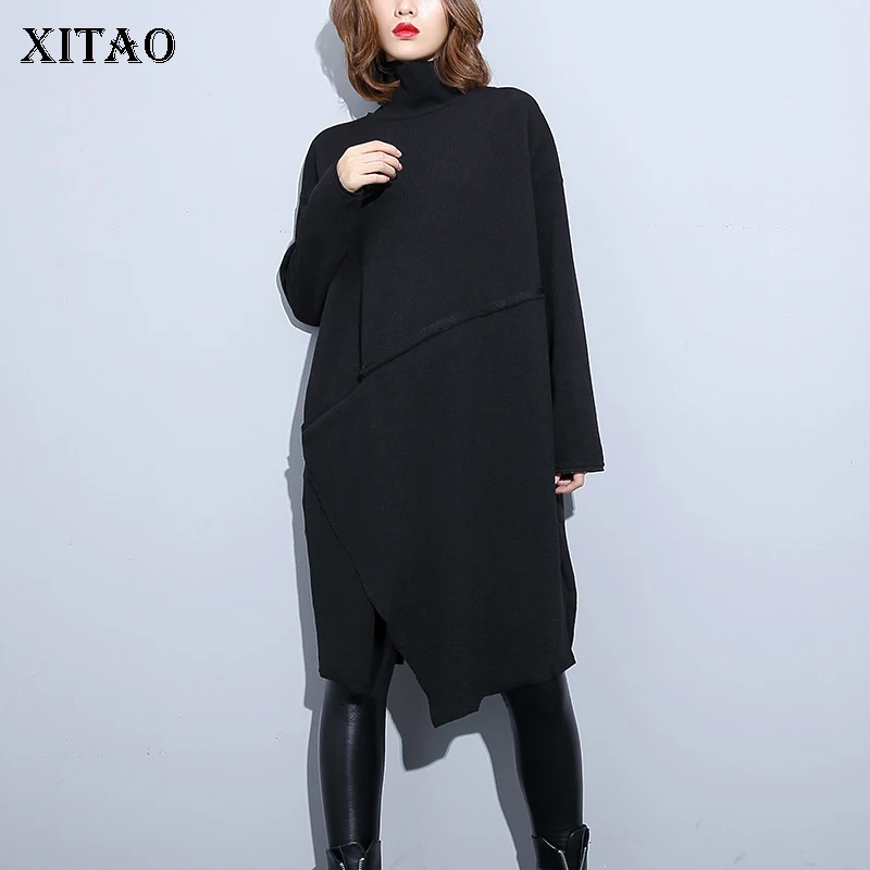 [XITAO] Корея Мода 2018 новый для женщин осень 2018 г. водолазка длинный рукав одноцветное цвет пуловер повседневное вязаный свитер LYH1001