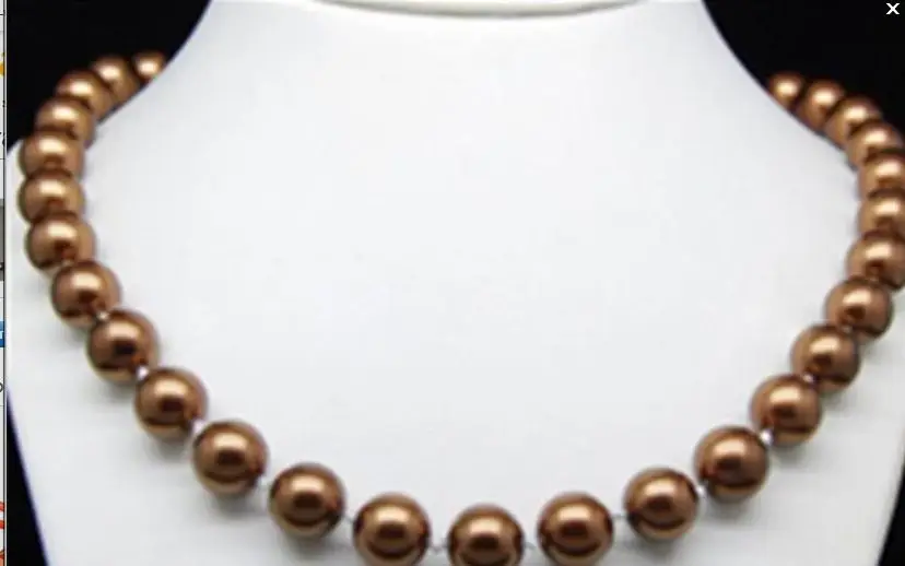 

huij 001828 charming tahitian11-12mm south sea chocolate pearl necklace 18''