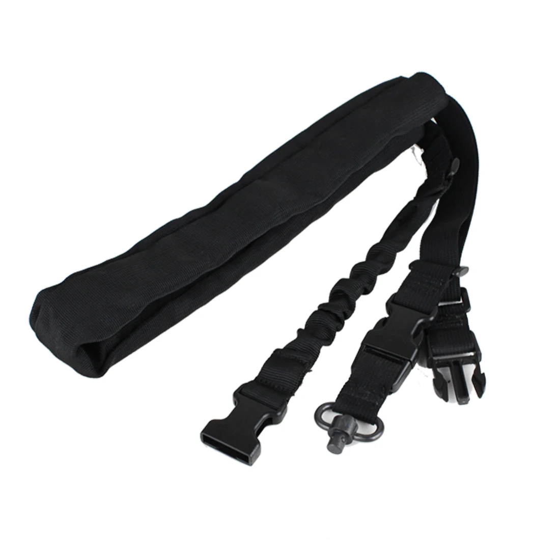 

NFSTRIKE Military Tactical Quick Release Buckle Elastic Single Point Function Rope Set Military Tactical Accessories - Black