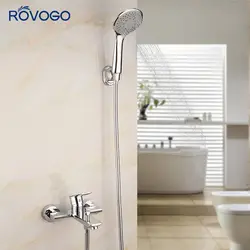 ROVOGO Chrome Ванная комната кран Мути-функция ванной кран холодной и горячей воды смеситель для душа в Ванная комната с Насадки для душа