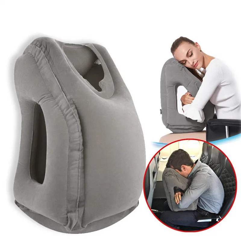 U-shaped Inflatable Airplane Pillow Neck Travel Pillows Head and Neck Support eB