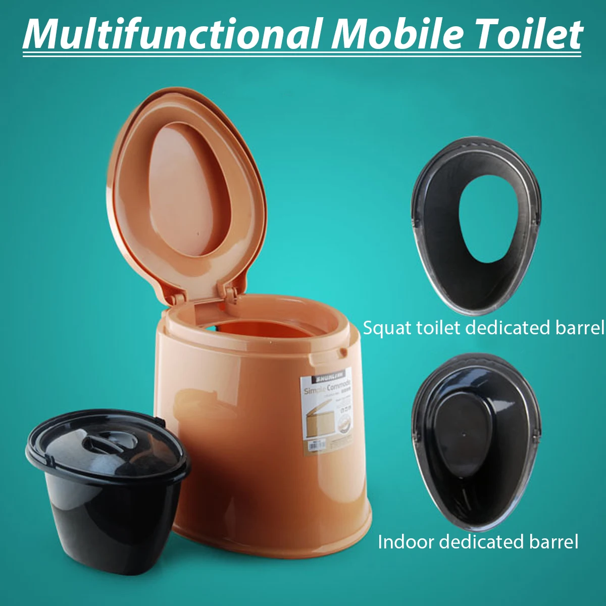 

6L Portable Toilet Camp Toilet Camping Outdoor Tool Double Barrel
