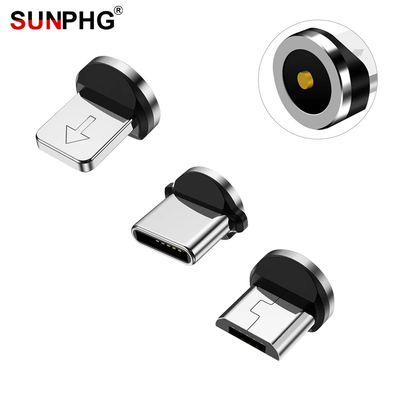 Магнитный кабель SUNPHG штекер Type C Micro USB круглые наконечники для 1 го зарядного