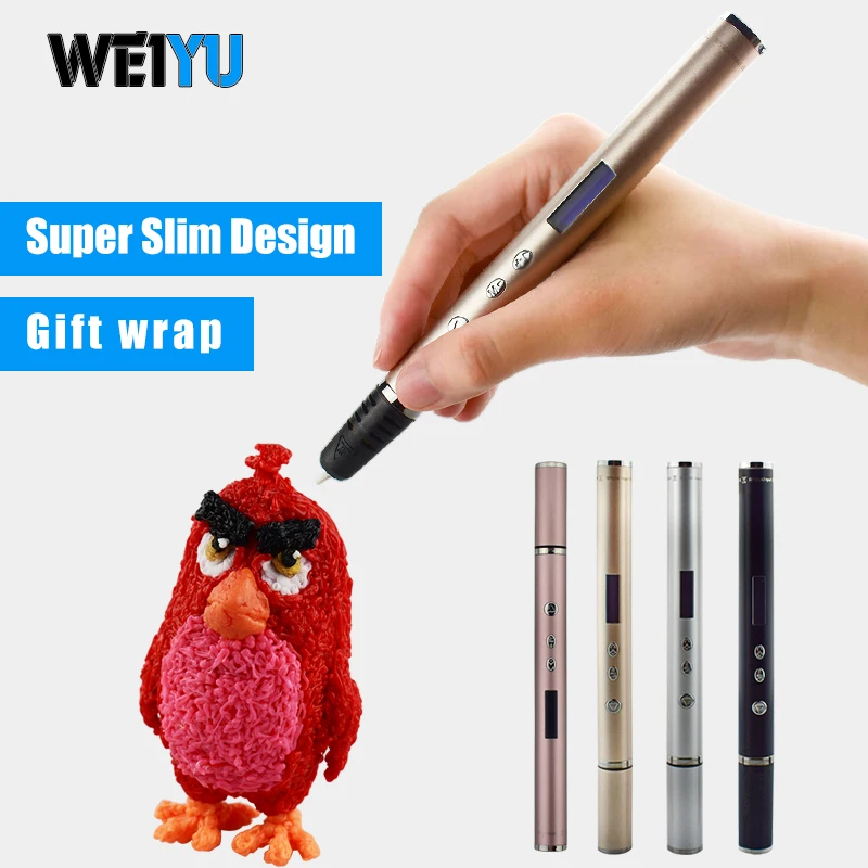 

WEIYU New 3D Pen RP900A With ABS/PLA Plastic Filaments High-end Metal Housing 3D Printing Pen Ultra Slim Pen-3d Model Magic Pens