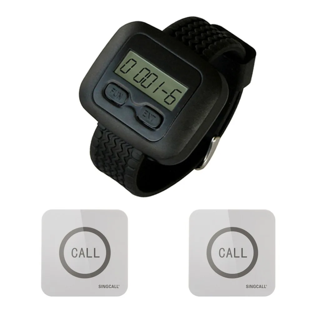 SINGCALL Wireless Service Calling Pager System, 1 Watch Receiver with 2 Touchable Bells,waterproof function SINGCALL Wireless Service Calling Pager System, 1 Watch Receiver with 2 Touchable Bells,waterproof function