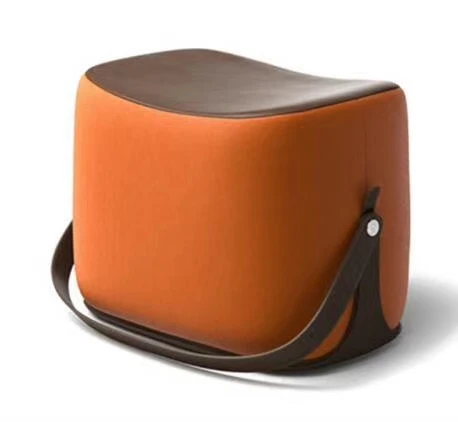 HI-Q стул диван пуфик/Портативный Табурет/табурет для ног/микрофибра кожа+ кашемир - Цвет: Orange fabric
