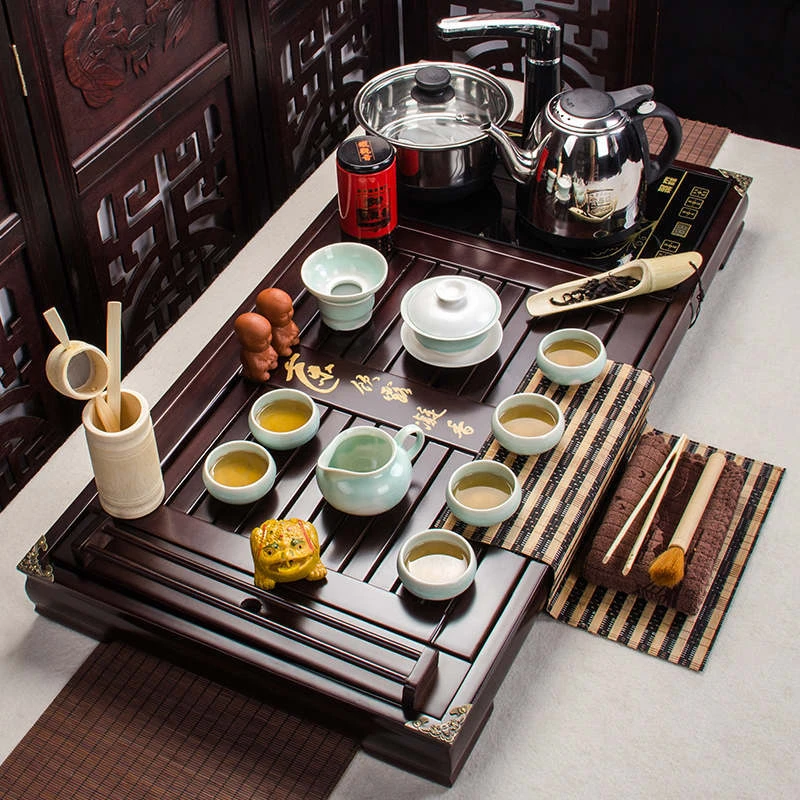 Zeg opzij overtuigen Vijf Chinese Tea Set Solid Wood Tray Special Offer Kungfu Induction Cooker  Wholesale Development Of Customized Products - Teaware Sets - AliExpress