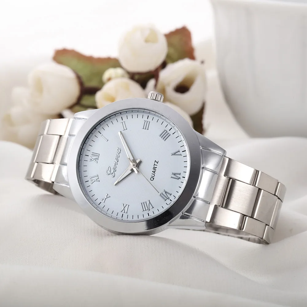 

2017 New Geneva Women Wrist Watches Mens Unisex Sports Clock Ladies Luxury Stainless Steel Analog Quartz Watch Relogio Reloj #JO