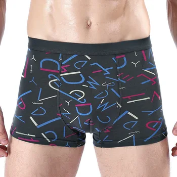

Shorts Mens 1Pcs Men Underwear Boxers Shorts Cotton Soft Boxer Man Sexy Letter Printed Shorts Male Panties Underpants Trunks