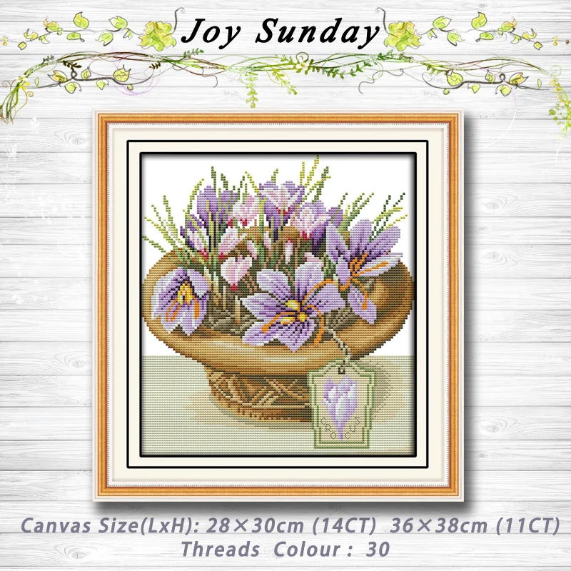 

A pot of orchids flower decor Patterns 14CT 11CT Counted Cross Stitch Sets embroidery set Needlework kit chinese cross stitch