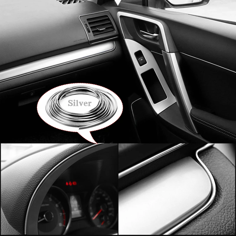 5M Car Styling Interior Decoration Strips Moulding Trim Dashboard Door Edge Universal For Cars Auto Internal Accessories