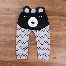 Милые детские штаны с рисунком медведя штаны-шаровары для мальчиков хлопковые брюки для отдыха Одежда для маленьких мальчиков на весну и осень