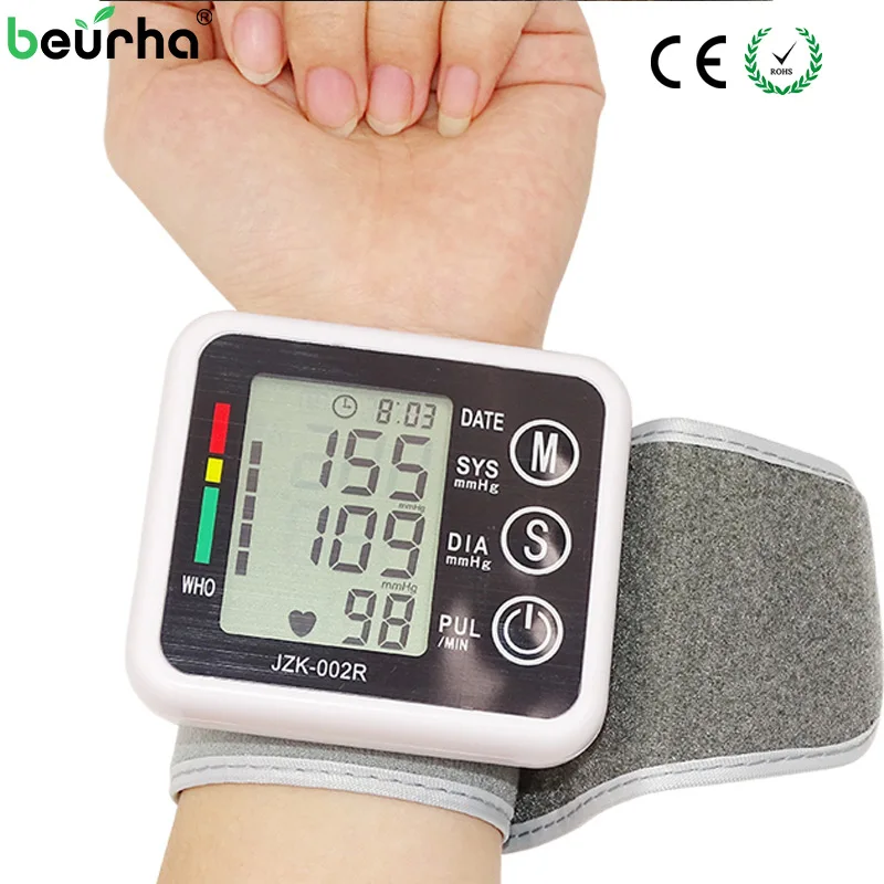 

Health Care Automatic Wrist Blood Pressure Monitor LCD Wrist Cuff Tonometer Meter Digital Blood Pressure Meter Measuring Device