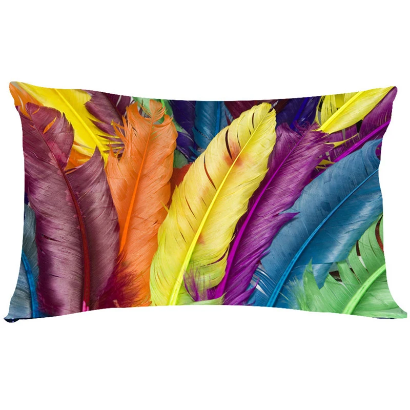 Feather Print Plush Pillow Cases 50cm*75cm Beauty Pillowcases for