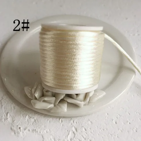 2 мм х 10 м/рулон MOQ 8 рулонов =(USD11.04) сильный плетеный макраме Шелковый Атласный нейлоновый шнур веревочка DIY Изготовление бисер нить проволока 2 мм - Цвет: Col.No.2