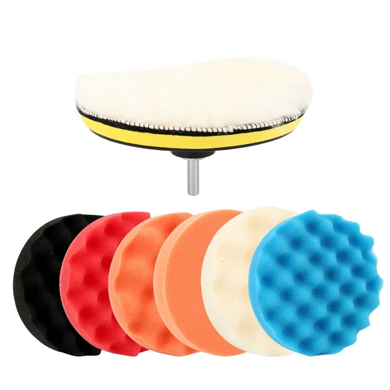 9 Pcs/Set 6 Inch Car Polishing Pad Set Buffing Sponge Polish Auto Sponge Waxing Pads Drill Set Kit For Car Polisher Wheel Wax