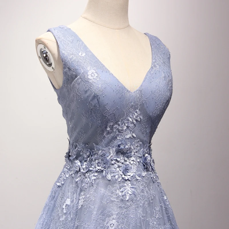 Женское длинное вечернее платье кружевное с V образным вырезом лето 2020|robe de soiree|lace
