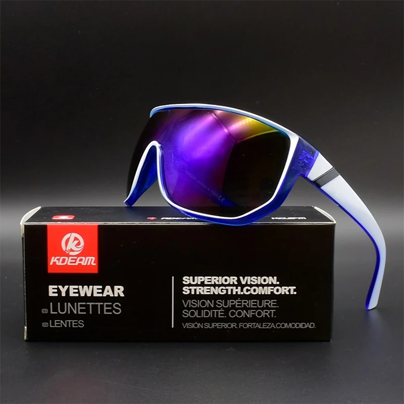 KDEAM Sports Oversized Sunglasses Men Windproof HD Sun Glasses Polaroid