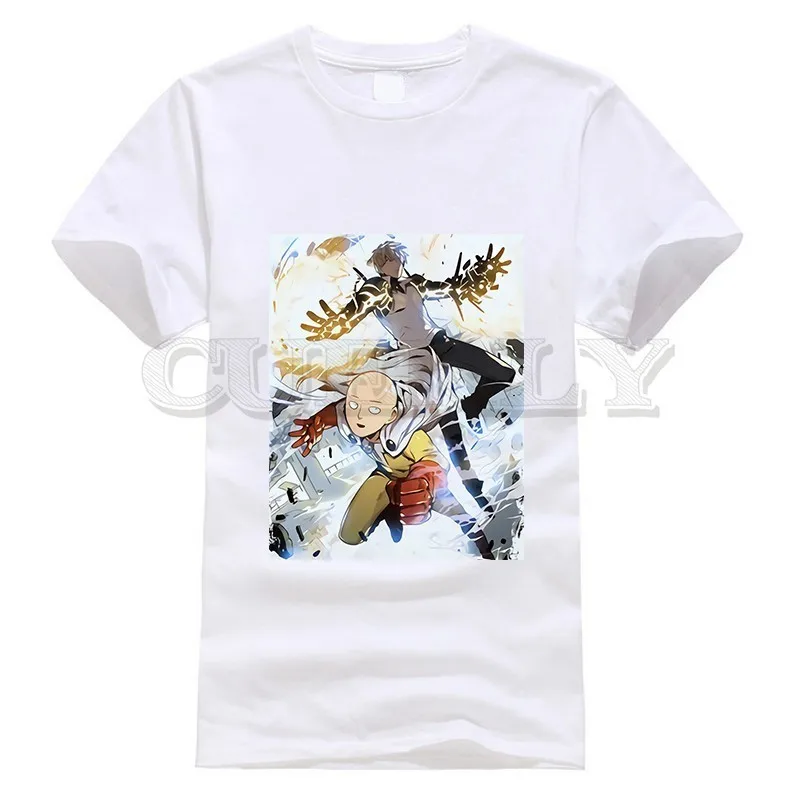 

2019 New T-shirt Print One Punch Man Saitama Thsirt Leisure Japan Anime Cartoon Summer Dress Men Tee Clothing Funny T Shirt