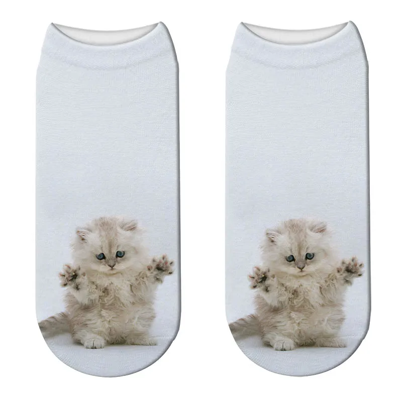 Harajuku 3D носки женские милый кавайный Кот принт короткие носки женские животные забавные укороченные Носки Happy Calcetines 5ZJQ-ZWS20 - Цвет: Style6