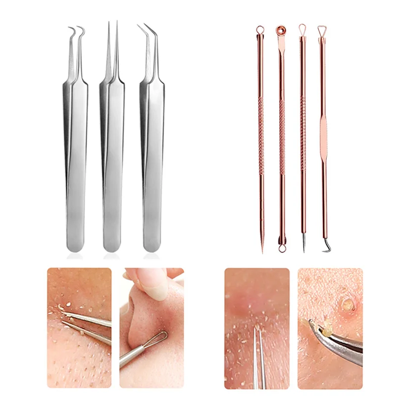 

7pcs Blackhead Remover Stainless Steel Acne Removal Needles Set Black Dots Acne Comedone Pimple Blemish Extractor Beauty Tool
