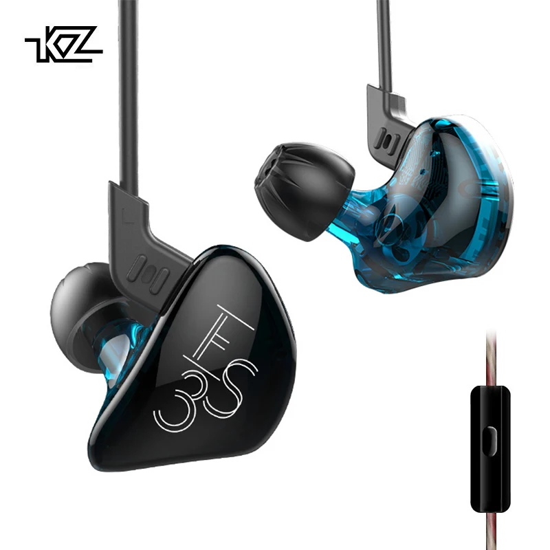 Original KZ ES3 Ear Hook HiFi Earphone Balanced Armature With Dynamic 