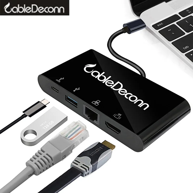 usb c hdmi ethernet rj45 hub thunderbolt 3 usb type c Multiport adapter usb3 0 usb