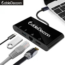 usb-c hdmi ethernet rj45 hub thunderbolt 3 usb type-c Multiport adapter usb3.0 usb c charge cable converter for macbook pro 2017