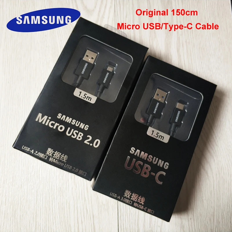 

Original Samsung Cable 1.5M Micro USB Type C Cable 2A Fast charge For Samsung Galaxy S6 S7 Edge S10 S8 S9 Plus J3 J5 J7 A3 A5 A7