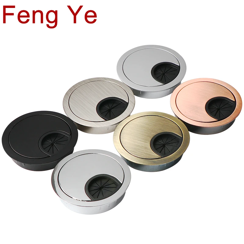 50 60 80mm Metal Computer Round Desk Cable Tidy Grommet Wire Port Hole Surface