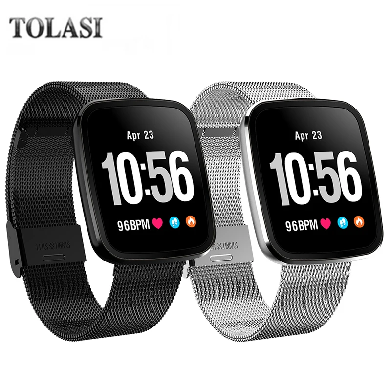 

TOLASI V6 Blood Pressure Smart Watch Smartwatch Waterproof Heart Rate Monitor Fitness Tracker Men Women for IOS Android Phone