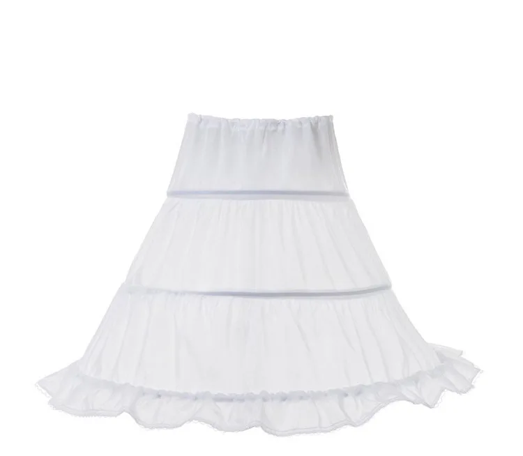 Платье принцессы один размер, Белый цвет, без шнуровки, 3 Нижняя юбка с кринолином для малышей, кружевное платье с цветочным рисунком подъюбник для девочек эластичная кулиска на талии юбки юбка