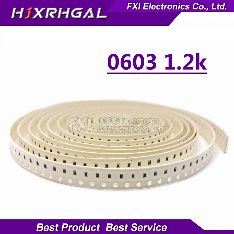 300PCS 0603 1k2 0603 Chip Fixed Resistor SMD Resistor 1.2K ohm 1K2 122